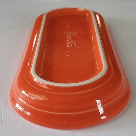 Fiestaware Fiesta CERAMIC Bread Tray Server Serving Plater Dish Plate Poppy Oran - Picture 11 of 16